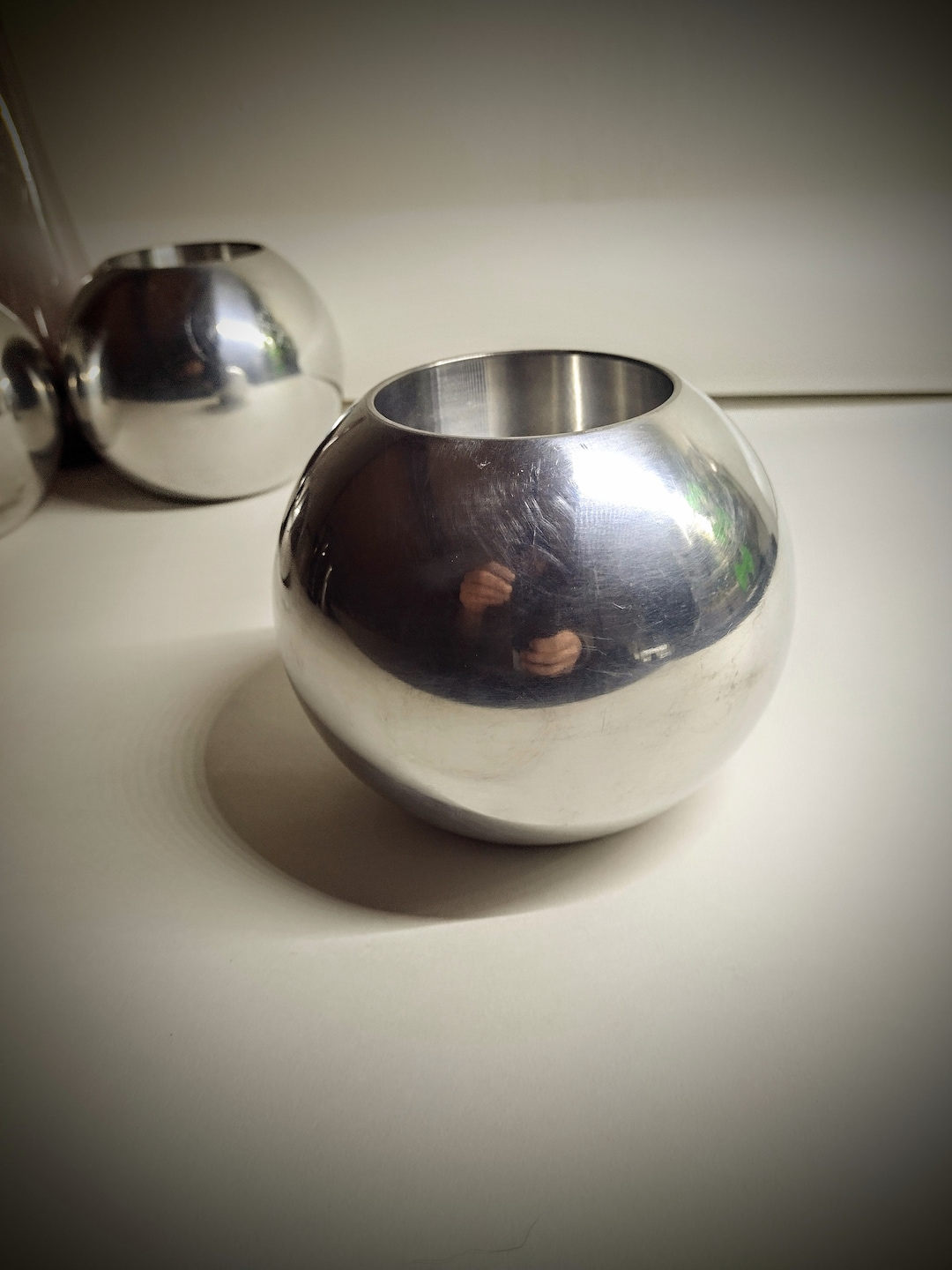 Cool Vintage Ikea NÄSSJÖ 1of3 Spherical Aluminum Candle Holder Etsy