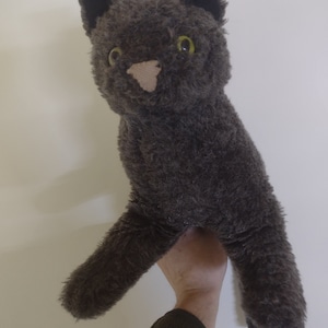 Vintage Plüschkatze Kuschelkatze 80&#39;/90er Graue Katze