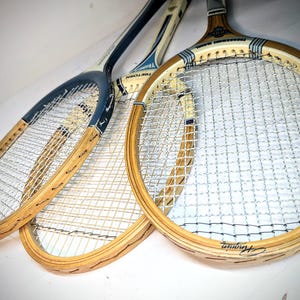 Set of THREE Vintage Wooden Tennis Rackets 1960's Penguin Finalist ...