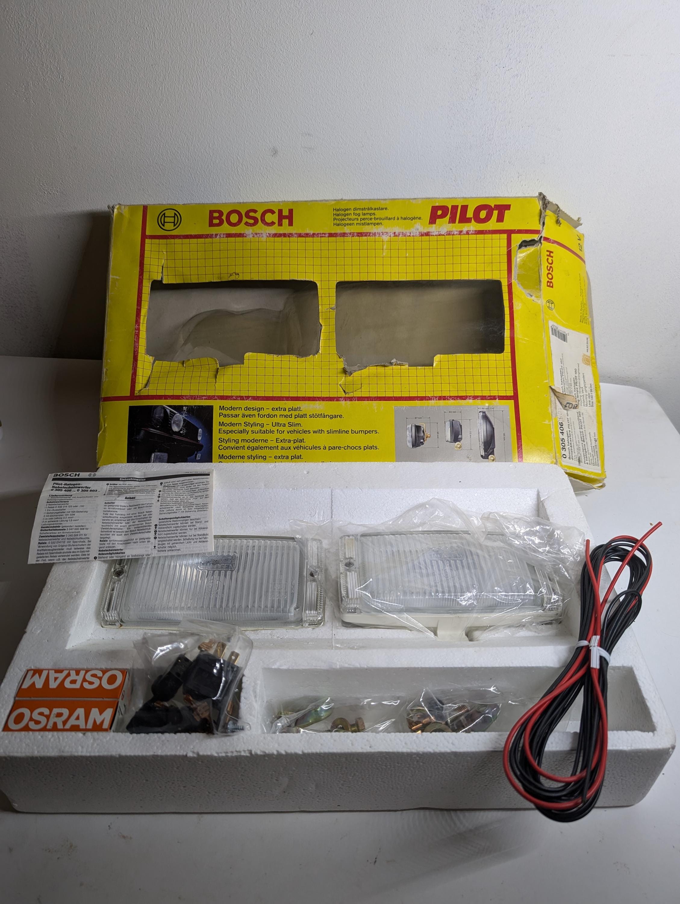 Vintage Bosch Pilot 150 Fog Lights Complete Set - for Vintage Cars