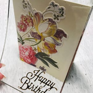 Biglietto 3D unico realizzato a mano, per compleanno in un'unica copia