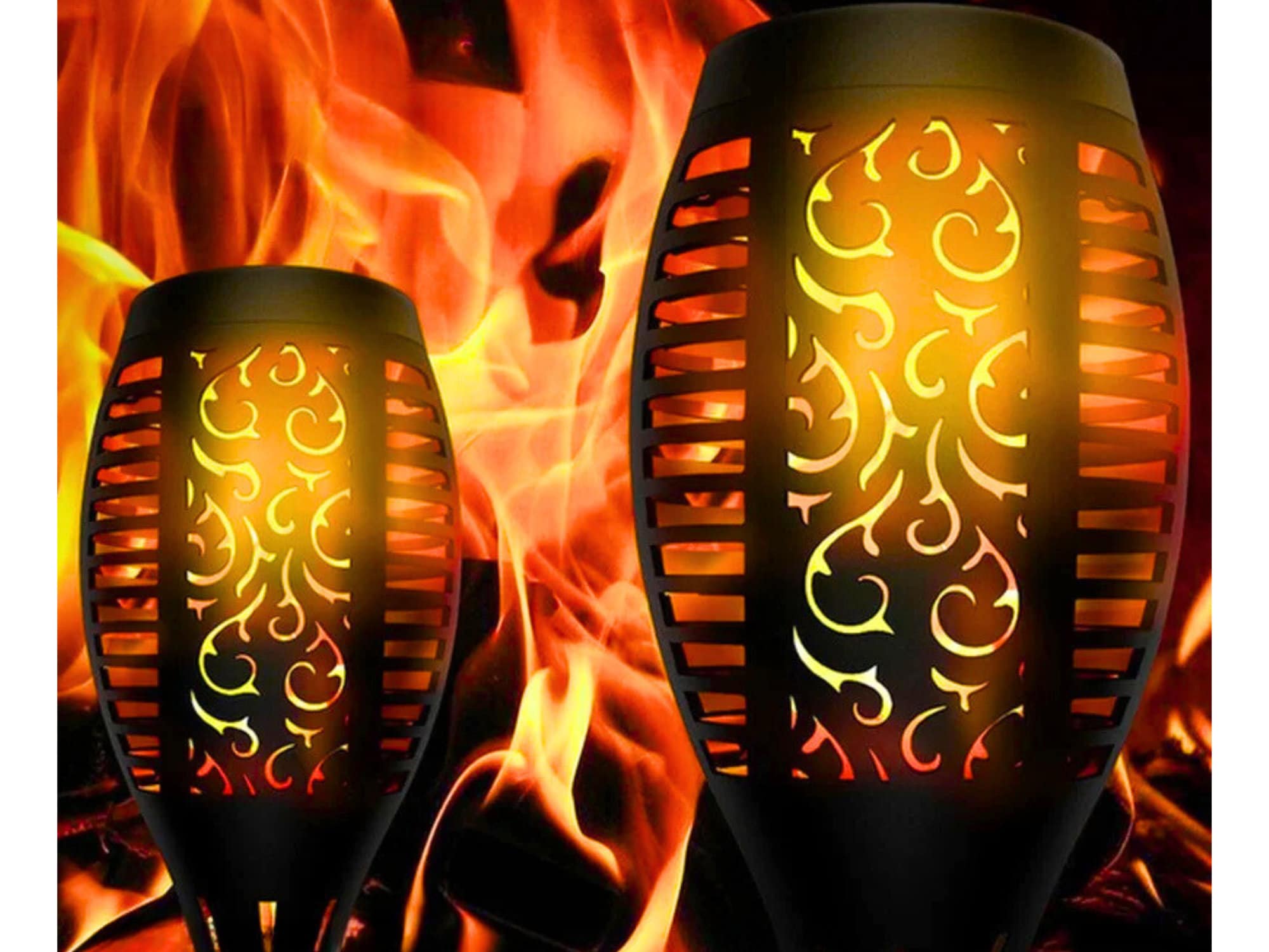 Flame look online solar lights