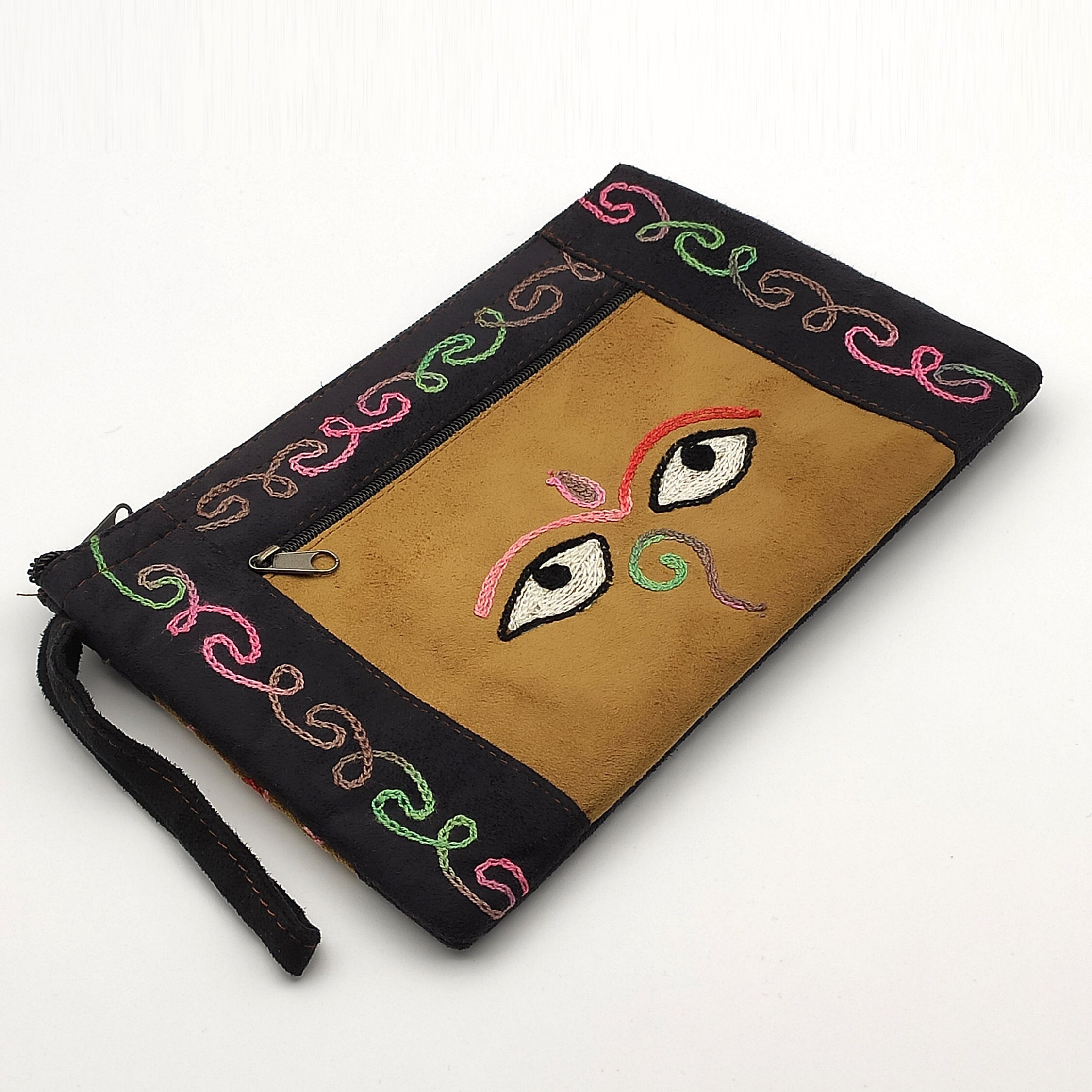 Trousse de Maquillage Brodée à La Main - Artisanat Népalais Pochette Rangement