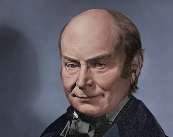 Giclée Print Real Face of President John Quincy Adams Based Upon His Life Mask Signed, Numbered w/ COA Presidents