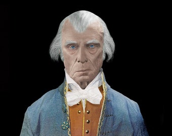 The Real Face of James Madison Based Upon His Life Mask Signed, Numbered Giclée Print w/ COA by Digital Yarbs Presidents Founding Fathers