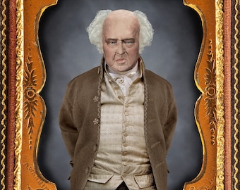 The Lost Daguerreotype of John Adams Life Mask (Color) Signed, Numbered Giclée Print w/ COA by Digital Yarbs Presidents Founding Fathers