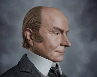 Giclée Print Real Profile Face of President John Quincy Adams Based Upon His Life Mask Signed, Numbered w/ COA Presidents