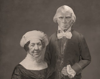 Daguerreotype of James Madison and Dolley Madison 4x6 Postcard based on James Madison's Life Mask and Dolley Madison Daguerreotype