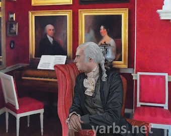 James Madison in the Drawing Room at Montpelier Postcard Based Upon His Life Mask by Digital Yarbs Presidents Founding Fathers