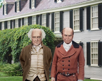 John Adams & President John Quincy Adams Based Upon Life Mask Signed, Numbered Giclée Print w/ COA Presidents Founding Fathers