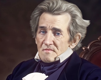 Andrew Jackson - The Seventh President - Postcard based upon his actual daguerreotype photograph