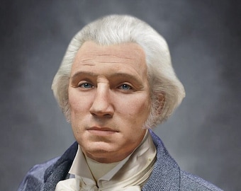 Real Face of George Washington Giclée Print based upon Houdon Life Mask Signed, Numbered w/ COA by Digital Yarbs Presidents Founding Fathers