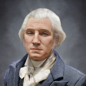 Real Face of George Washington Giclée Print based upon Houdon Life Mask Signed, Numbered w/ COA by Digital Yarbs Presidents Founding Fathers