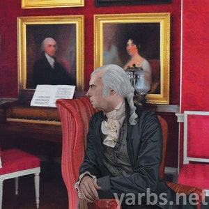 James Madison dans le salon de Montpellier Carte postale basée sur son masque de vie par les pères fondateurs des présidents de Digital Yarbs
