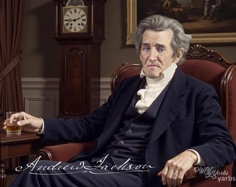 Andrew Jackson - Legacy on the Rocks - Postcard based on his actual daguerreotype photograph
