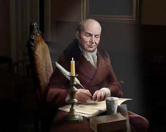 John Quincy Adams "Another Diary Entry" Limited Edition Canvas Print Signed, Numbered Giclée Print w/ COA by Digital Yarbs Presidents