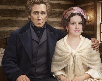 Andrew and Rachel Jackson: Newlyweds in Their Cabin of Love Postcard based on his daguerreotype Rachel's Portrait by Howard Christy