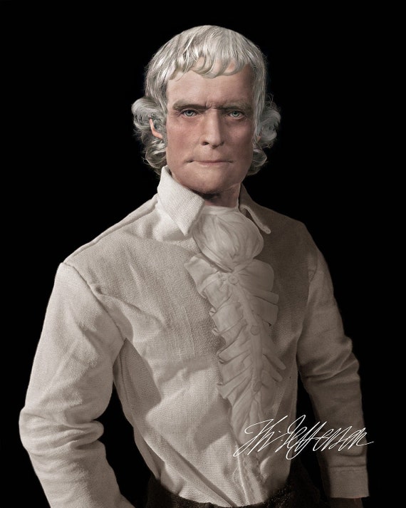 The Real Face of Thomas Jefferson Life Mask Portrait Signed | Etsy