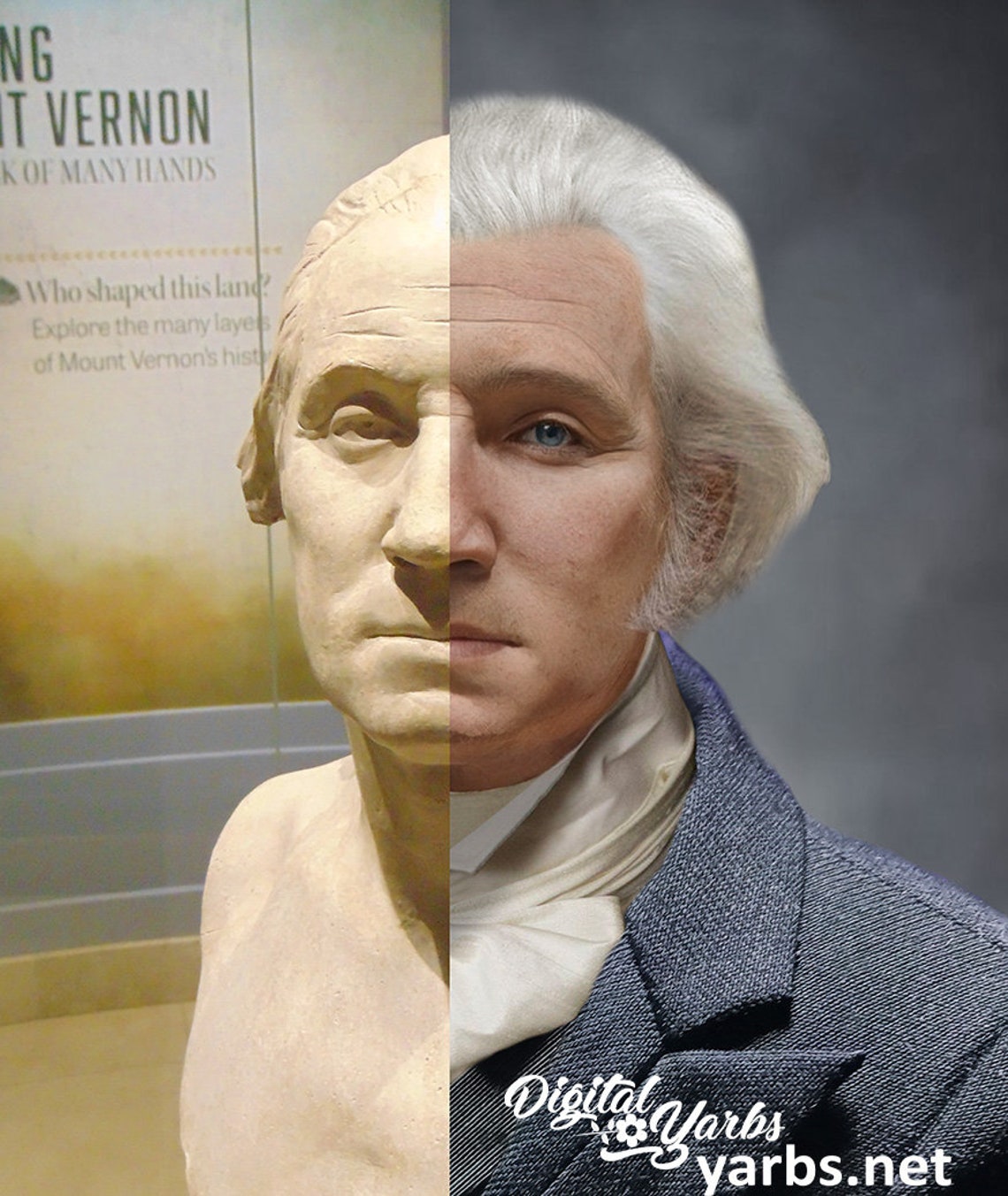 Real Face of George Washington Giclée Print Based Upon Houdon Life Mask ...