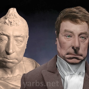 The Real Faces of Marquis de Lafayette LIFE mask 4x6 Postcard by Digital Yarbs Presidents Founding Fathers
