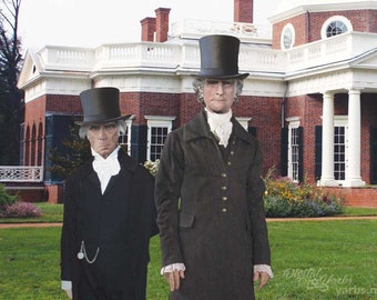 Thomas Jefferson and James Madison at Monticello Postcard based On Their Life Mask Presidents Founding Fathers