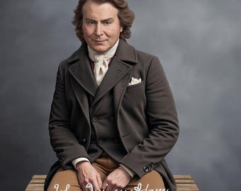 JOHN QUINCY ADAMS Daguerreotype Photograph De-Aged Life Mask Print