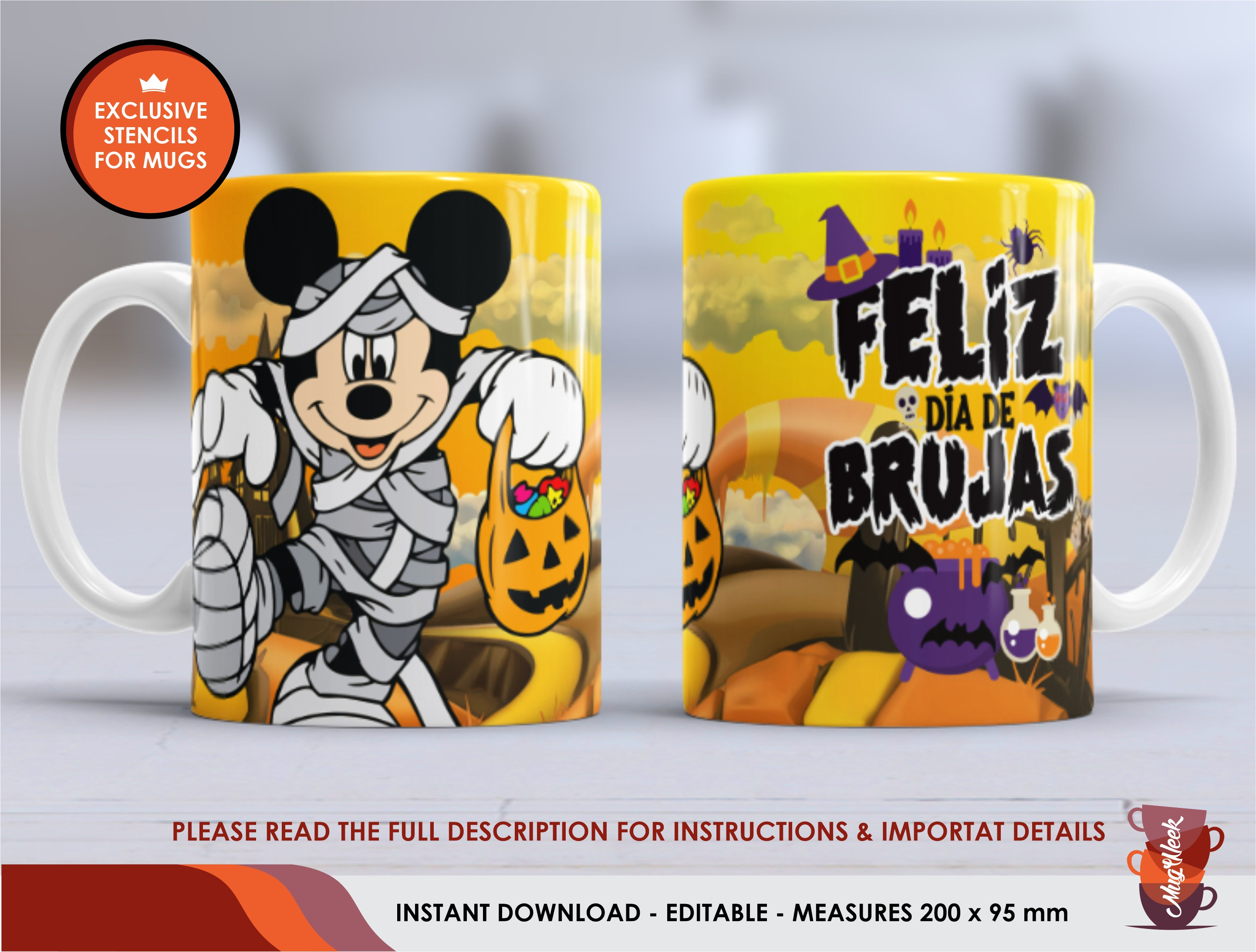 12 Plantillas halloween Taza halloween Diseños halloween Etsy