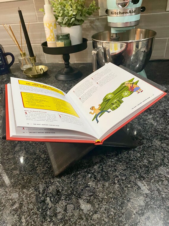 Black Wood Kitchen Book Stand Etsy