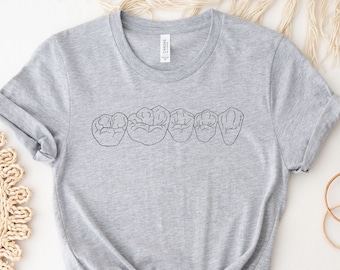 Handdrawn Dental Tooth Shirt, Dental Gifts, Dental Shirts, Dental Hygienist Gift, Dental Student Gift, Dentist, Dental Assistant, Dental Art