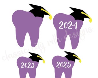 Graduation Tooth Dental School SVG files, digital download Cricut, Silhouette (includes .jpg .svg .png .pdf) hygienist, dentist, assistant
