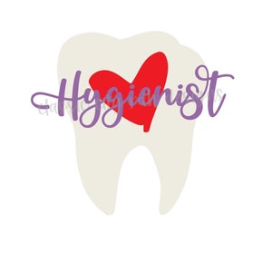 Arquivos SVG de sobreposição de coração de dente higienista dental, download digital para Cricut ou Silhouette (inclui .jpg .svg .png .pdf) rdh, higiene dental