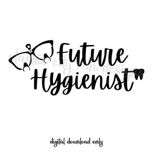 Arquivos SVG de Future Hygienist Tooth & Loupes, download digital para Cricut ou Silhouette (inclui .jpg .svg .png .pdf) rdh, higienista, dental