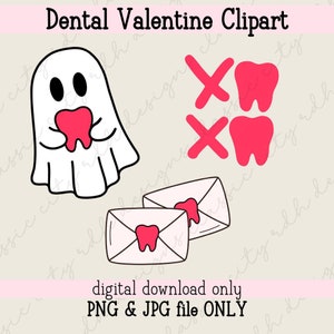 Dental Valentines Clipart PNG arquivo digital download para Sublimação (.png & .jpg) higienista dental dentista assistente de dentista esquadrão odontológico