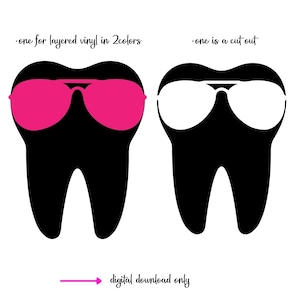 Tooth Aviators Cutout SVG bestanden, digitale download voor Cricut of Silhouette (inclusief .jpg .svg .png .pdf) mondhygiënist, assistent, tandarts