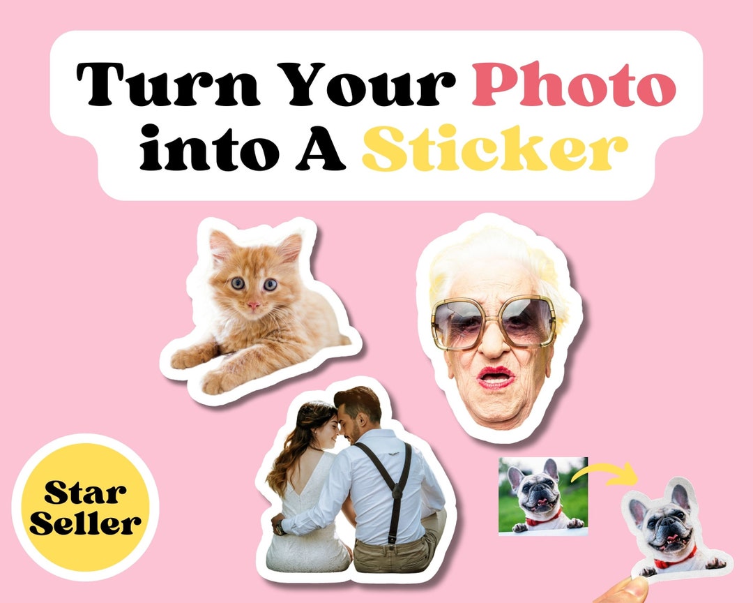 Custom Photo Sticker Decal of Pet Family Kids Picture Sticker Party ...