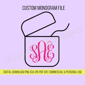 Fichiers SVG dentaires découpés avec du fil monogramme personnalisé, téléchargement numérique pour Cricut ou Silhouette (.jpg .svg .png .pdf) hygiéniste dentaire dentiste
