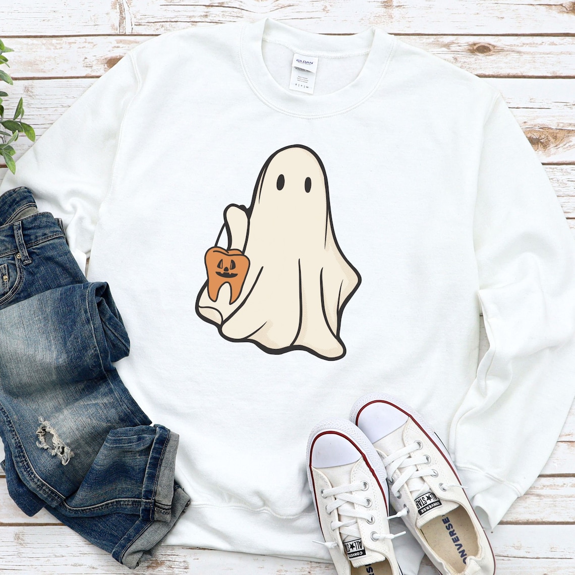 Dental Halloween Sweatshirt Dental Ghost Sweatshirt Dentist - Etsy