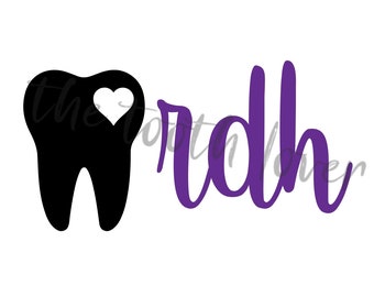 Archivos RDH Love SVG, descarga digital para Cricut o Silhouette (incluye .svg .png .jpg .pdf .dxf) higienista dental