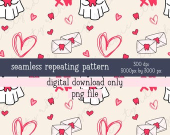Dental Valentines PNG file digital download Seamless Repeating Pattern digital paper dental hygienist dentist dental assistant, jpg