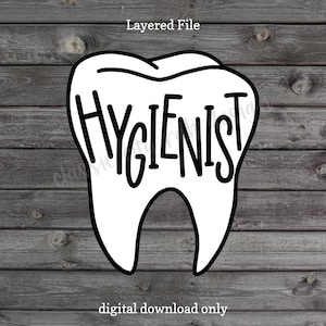 Arquivos SVG de dente higienista dental, download digital para Cricut ou Silhouette (inclui .jpg .svg .png .pdf) rdh, higiene dental, higienista