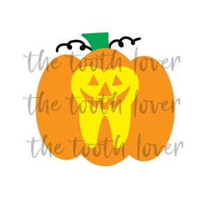 Arquivos SVG de Pumpkin Tooth, download digital para Cricut ou Silhouette (inclui .svg .png .jpg .pdf .dxf) dentista assistente de higienista dental