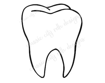 Gelaagde tand SVG-bestand, digitale download voor Cricut of Silhouette (inclusief .jpg .svg .png .pdf) tandartsassistente, mondhygiënist, tandarts