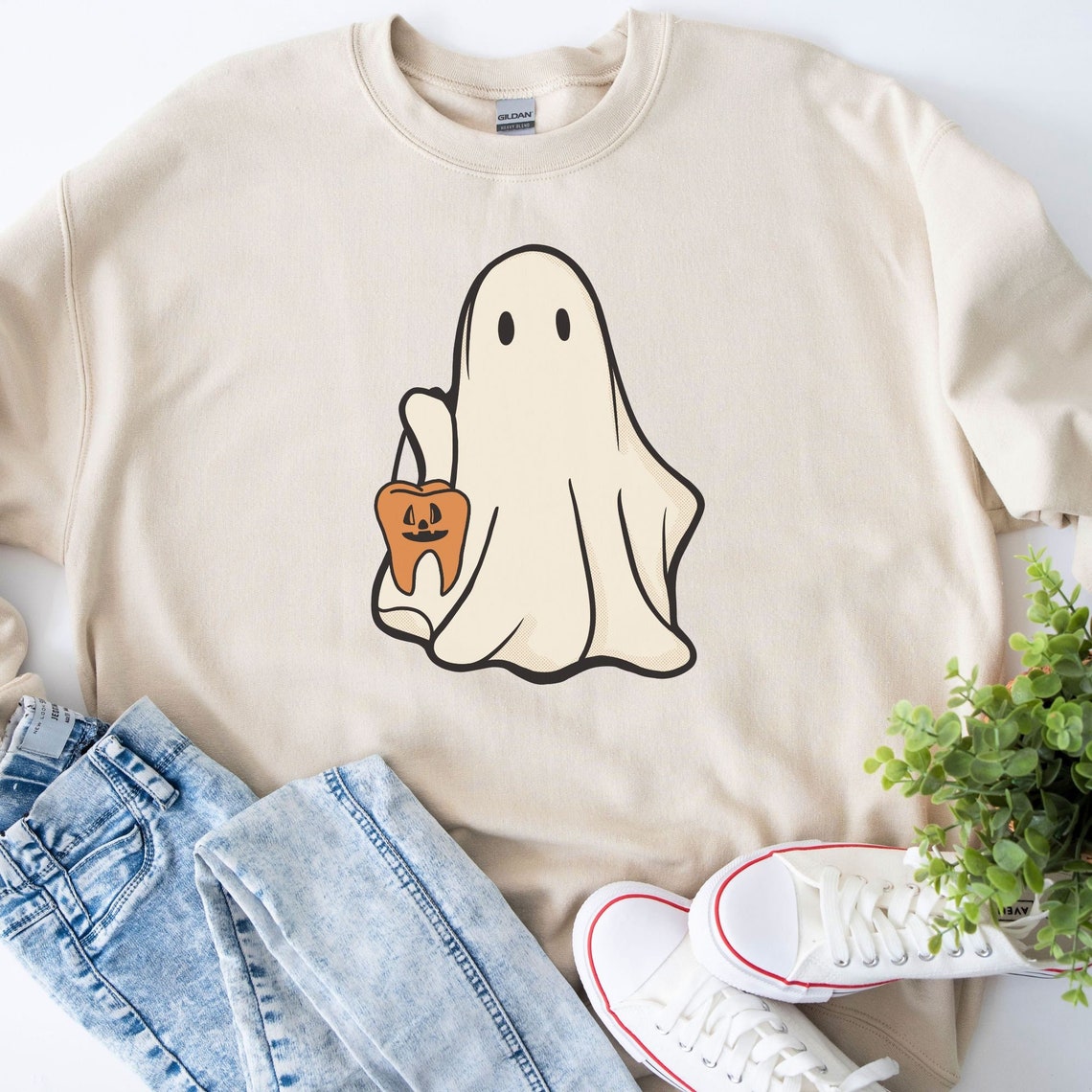 Dental Halloween Sweatshirt Dental Ghost Sweatshirt Dentist - Etsy