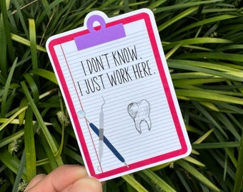 Dental Tooth Sticker for Dental Hygienist RDH Dental Office Decal Funny Sticker for Dentist Gift for Dental Person Sticker Laptop Assistant