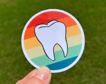 Retro Tooth Sticker for Dental Hygienist, Dental Assistant, Tooth Dental, RDH, Dental Student Gift, Hygienist Gift, Assistant Gift, Dentist