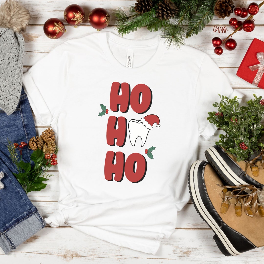 Dental Christmas Shirt, Ho Ho Ho Dental Tooth Shirt, Merry Christmas