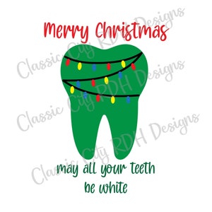 Arquivos SVG dentários de Feliz Natal, higienista dental, assistente dentário, download digital para Cricut/Silhouette (inclui .jpg .svg .png .pdf)