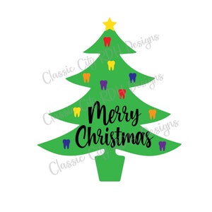 Árbol de Navidad Higienista Dental Diente SVG archivos, descarga digital para Cricut o Silhouette (incluye .jpg .svg .png .pdf)
