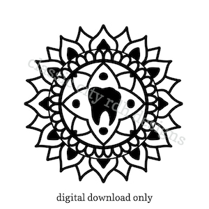 Arquivos Mandela Tooth Dental SVG, download digital para Cricut ou Silhouette (inclui .jpg .svg .png .pdf) higienista dental, assistente dentário