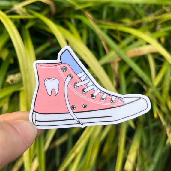 Dental Sticker, Sneaker Sticker for Dental Hygienist, Dental Assistant, Dentist, RDH, Dental Student, Vintage Tooth Sticker, Retro Sneaker